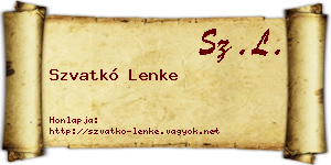 Szvatkó Lenke névjegykártya